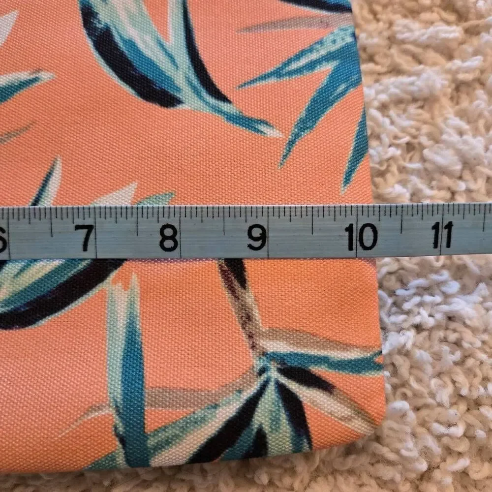 Rachel Pally Mint Leather & Tropical Print Fold Over Clutch Handbag Purse